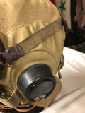 A TYPE D FLYING HELMET POST WAR MASK AND MKV111 GOGGLES