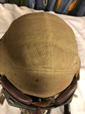 A TYPE E FLYING HELMET WITH POSTWAR MASK AND MKV111 GOGGLES