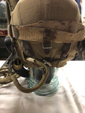 A TYPE E FLYING HELMET WITH POSTWAR MASK AND MKV111 GOGGLES